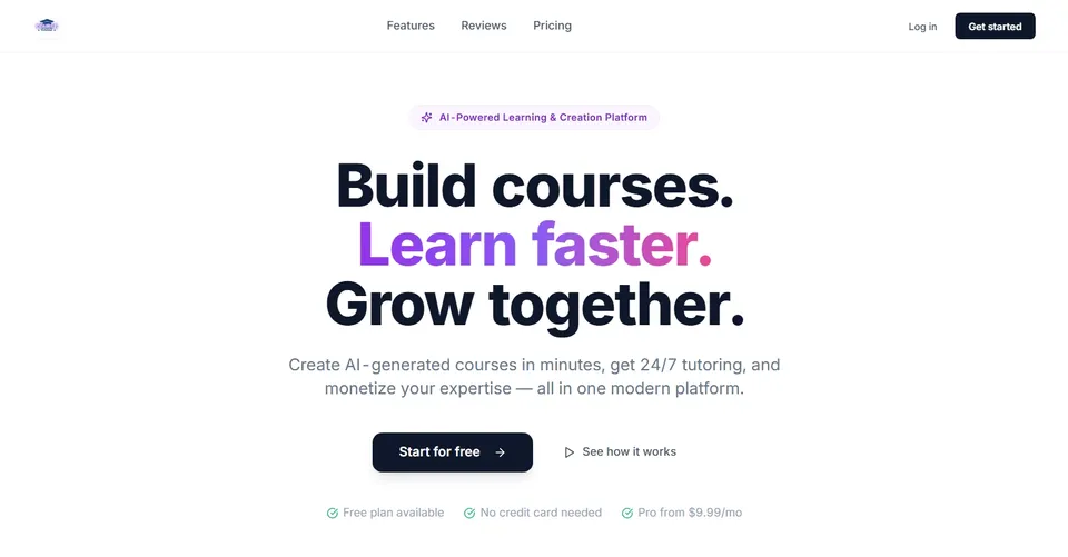 Course and coaching website template built with Base44, showing lessons and a sign-up.