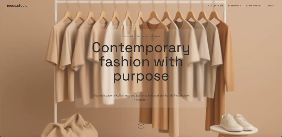 Portfolio website template built with Base44, showing a work gallery and case studies.